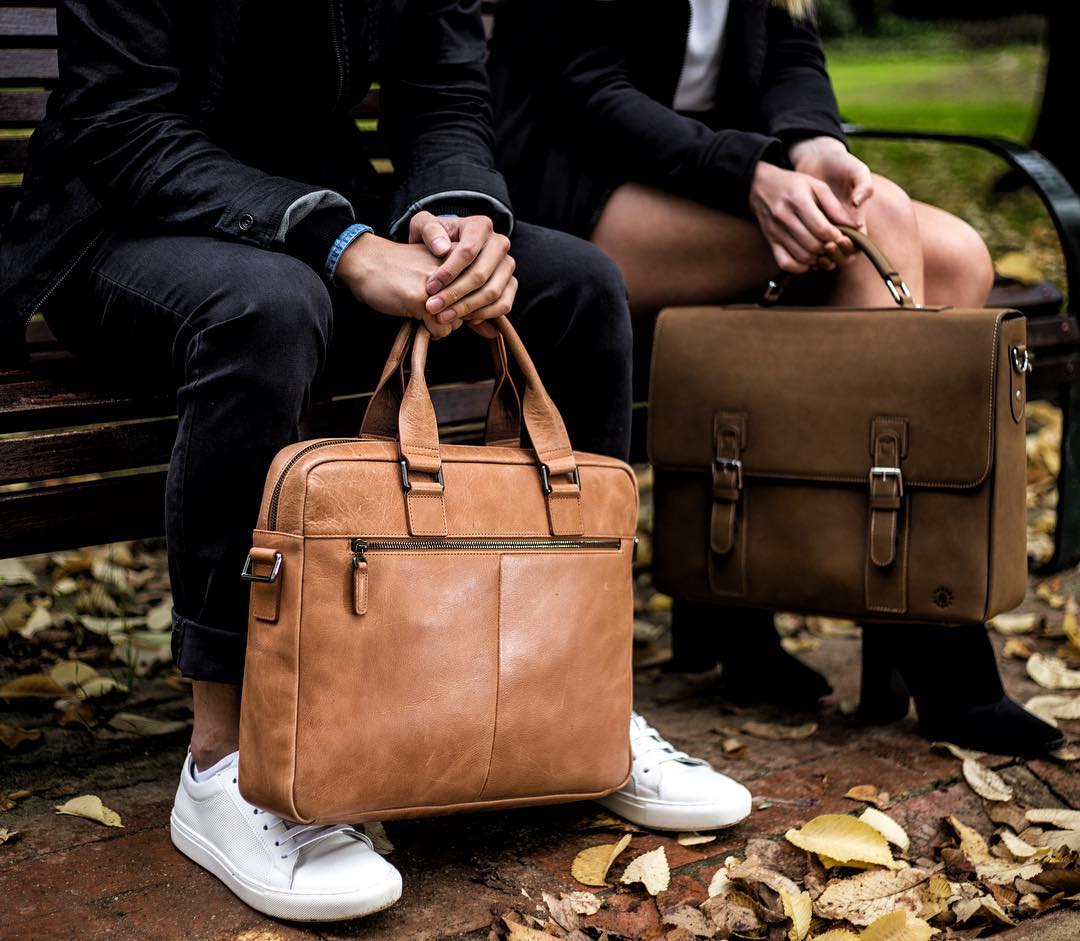 Jack Bee Flinders Leather Laptop Bag