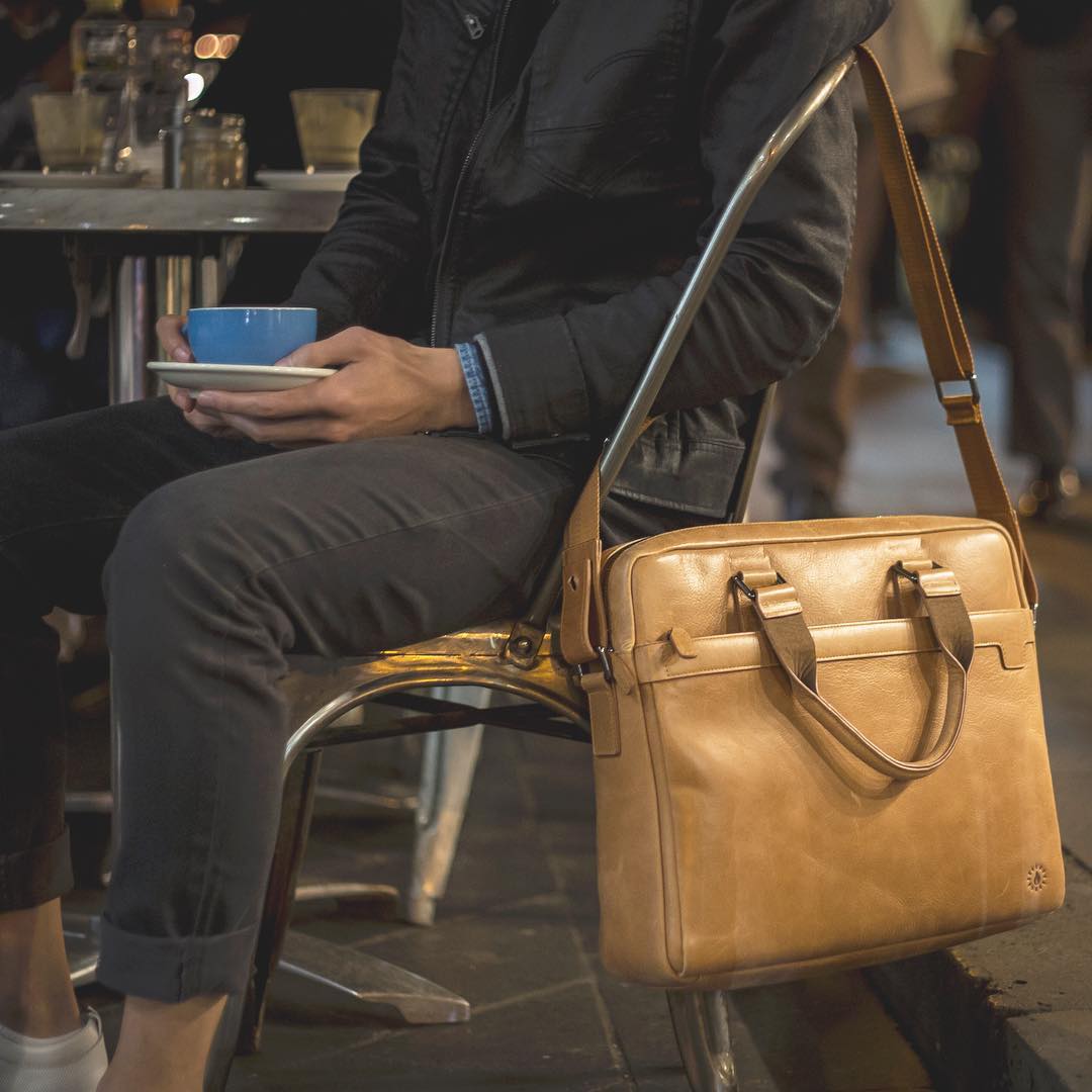 Jack Bee Flinders Leather Laptop Bag