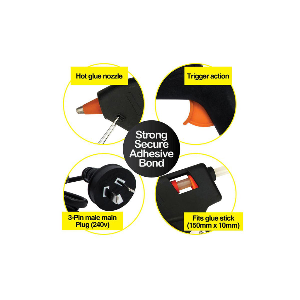 Handy Hardware Glue Gun 40w with 2 Glue Sticks + Bonus 10 Glue Sticks