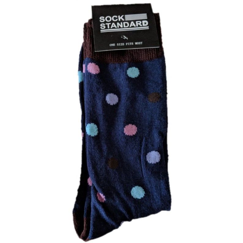Sock Standard - Blue/Coloured Polka