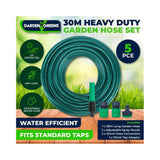 Garden Greens 5 Piece 30 Metre Garden Hose & Connectors All Essentials Set