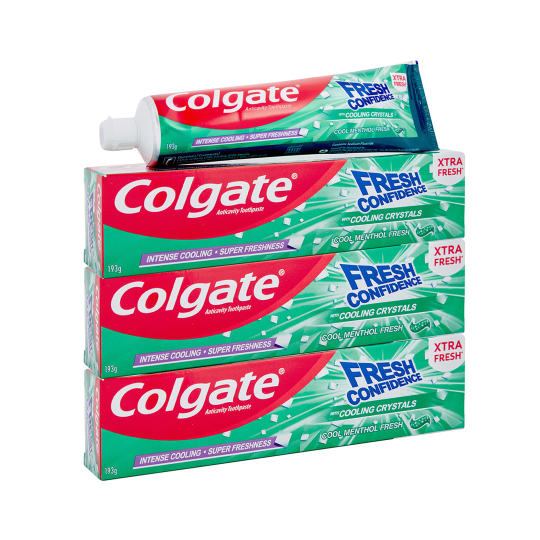 3 Pack x Colgate Fresh Confidence Cool Menthol Fresh Toothpaste 193g