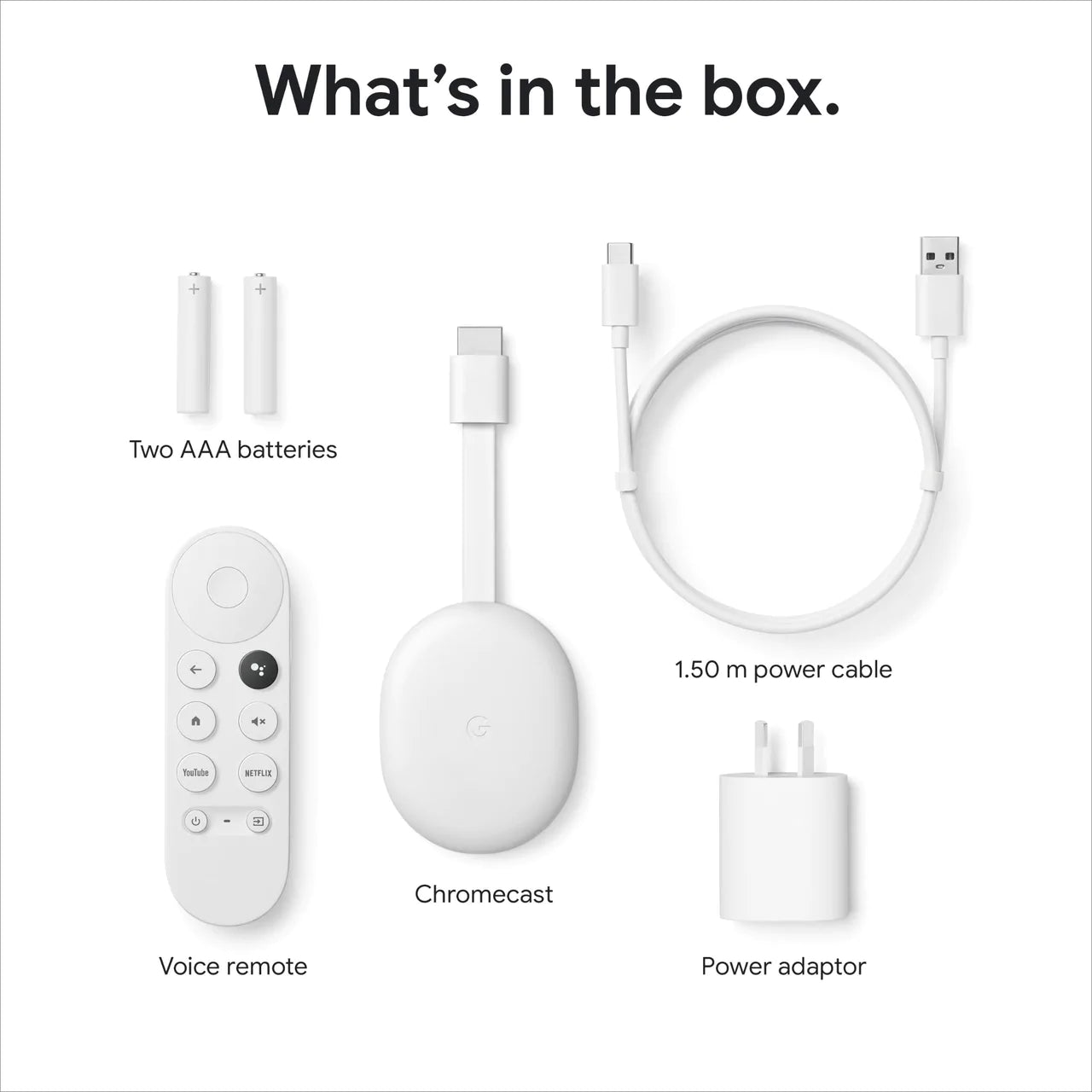 Google Chromecast HD with Google TV - White