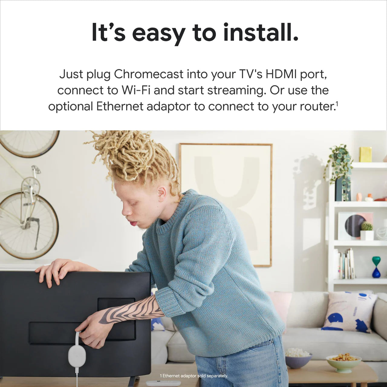 Google Chromecast HD with Google TV - White