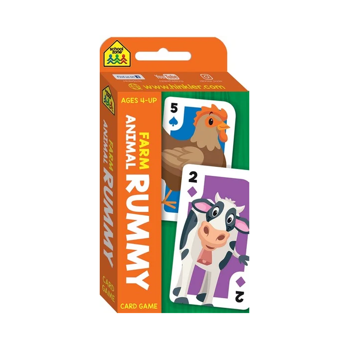 School Zone Farm Animal Rummy Flash Card Game