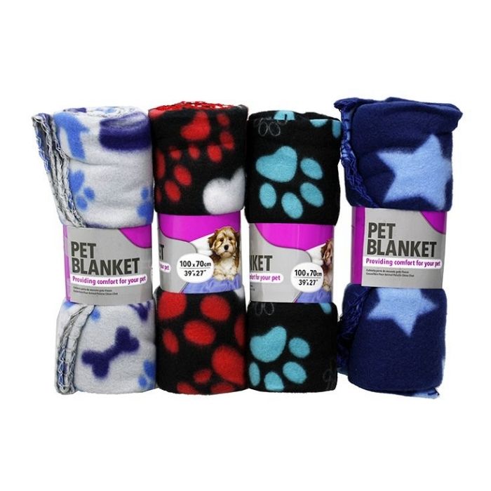 Polar Fleece Pet Blanket (4 Assorted Colours) 100x70cm