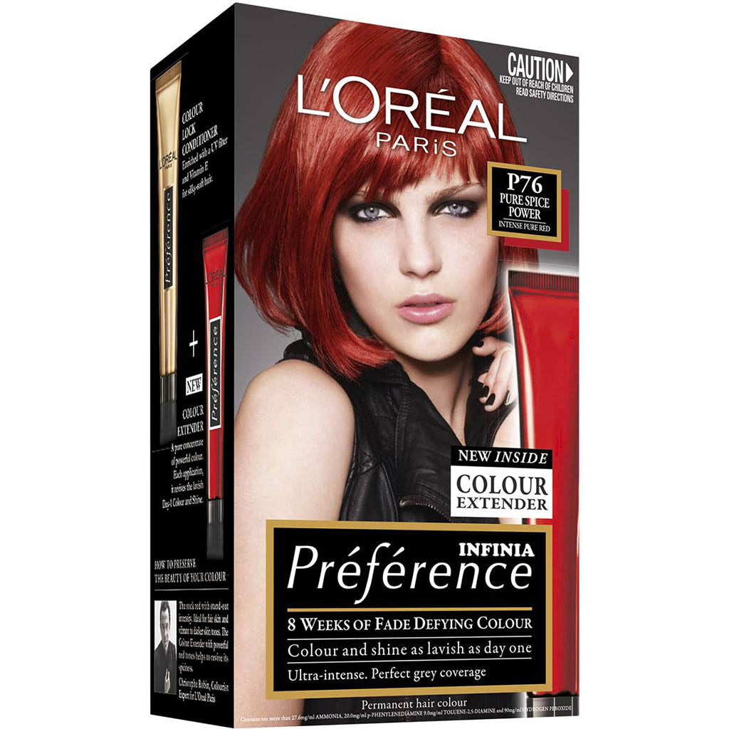 Loreal Paris Infinia Permanent Hair Colour - P76 Pure Spice Power Infused Pure Red