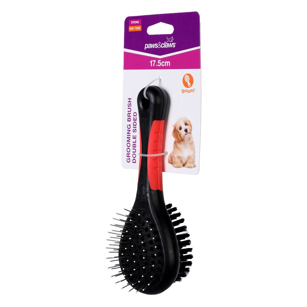 Paws & Claws Double-Sided Grooming Pet Brush - 17.5cm