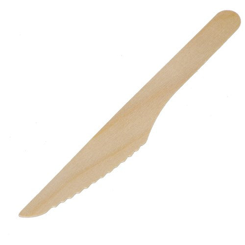 Eco Biodegradable Material Wooden Knives - 16.5cm(50 Pack)