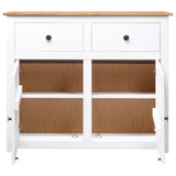 Sideboard White 93x40x80 Cm Solid Pinewood