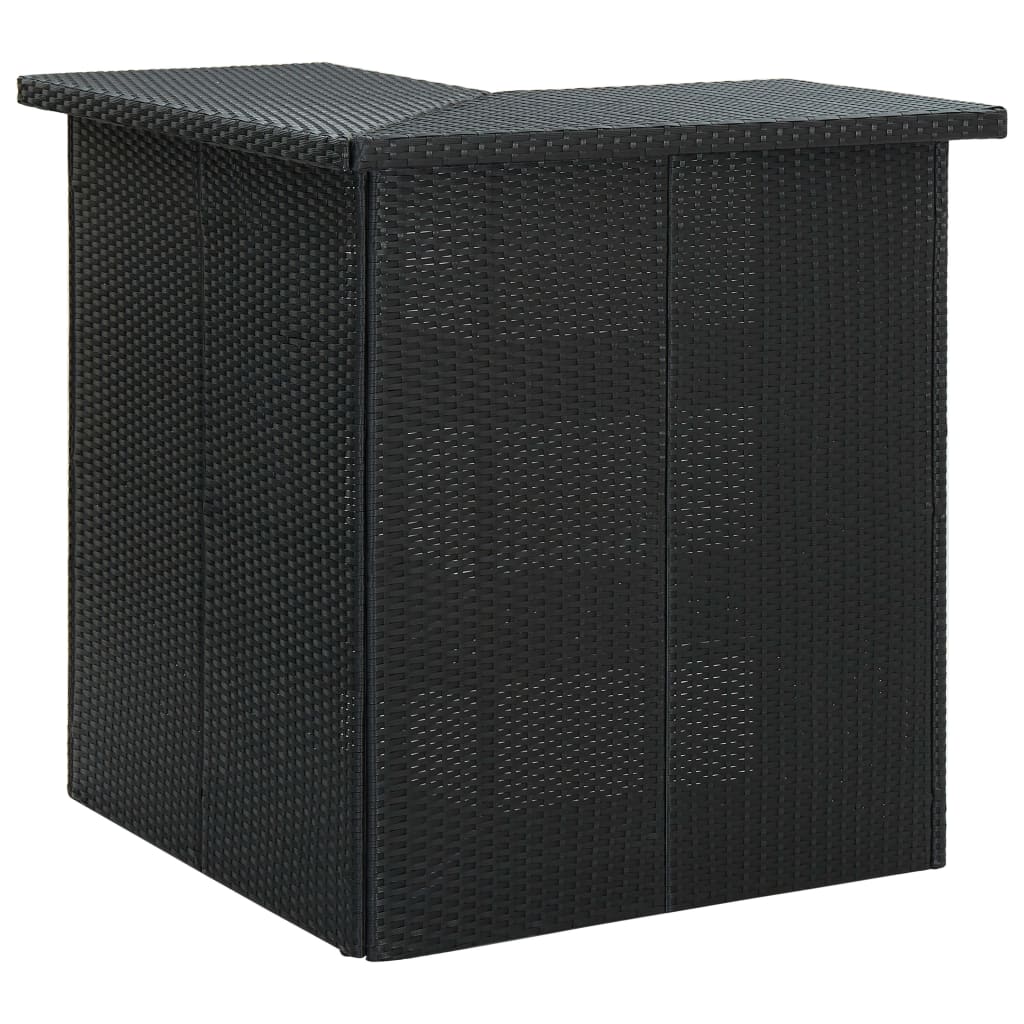 Corner Bar Table Black 100x50x105 Cm Poly Rattan