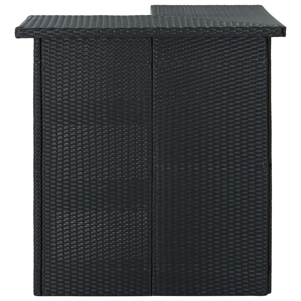 Corner Bar Table Black 100x50x105 Cm Poly Rattan
