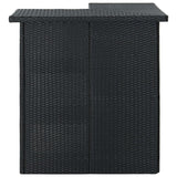 Corner Bar Table Black 100x50x105 Cm Poly Rattan