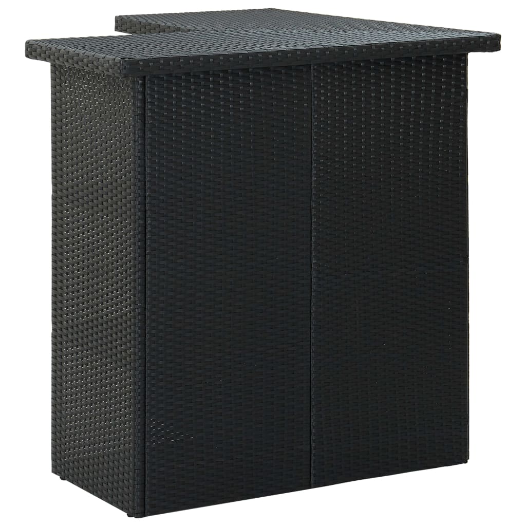 Corner Bar Table Black 100x50x105 Cm Poly Rattan