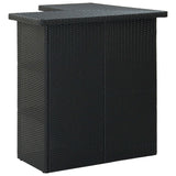 Corner Bar Table Black 100x50x105 Cm Poly Rattan