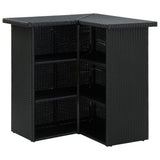 Corner Bar Table Black 100x50x105 Cm Poly Rattan