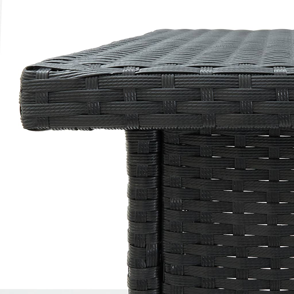 Corner Bar Table Black 100x50x105 Cm Poly Rattan
