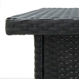 Corner Bar Table Black 100x50x105 Cm Poly Rattan