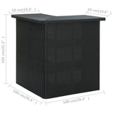 Corner Bar Table Black 100x50x105 Cm Poly Rattan