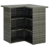 Corner Bar Table Grey 100x50x105 Cm Poly Rattan
