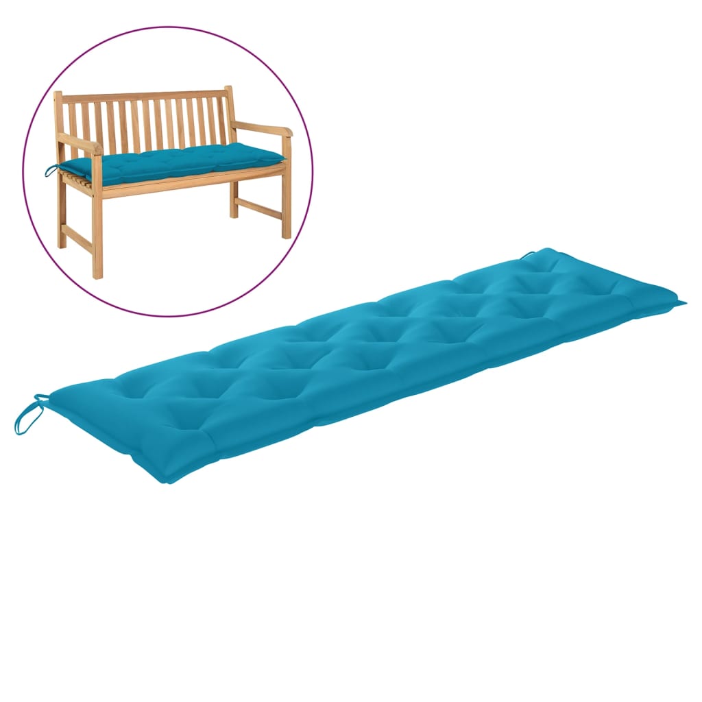 Garden Bench Cushion Light Blue 180x50x7 Cm Fabric
