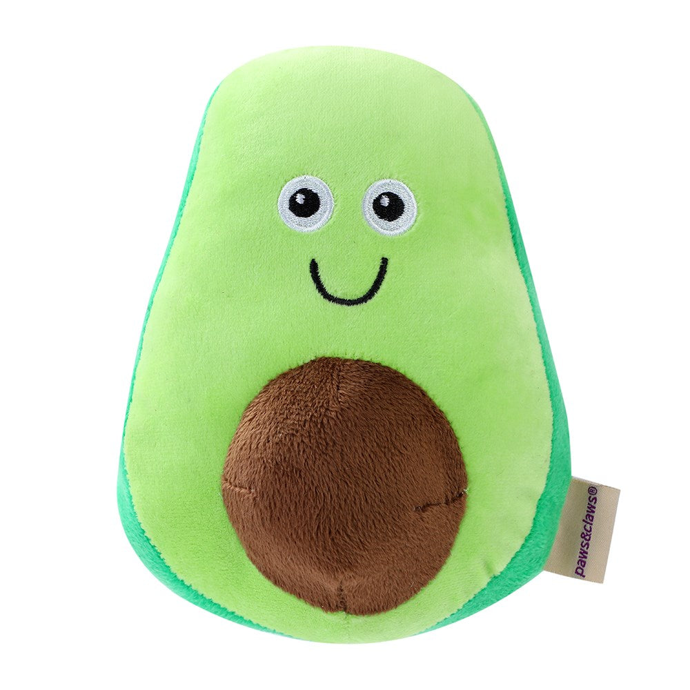 Paws & Claws Veggie Plush Avocado Squeaky Plush - 18x14x22cm