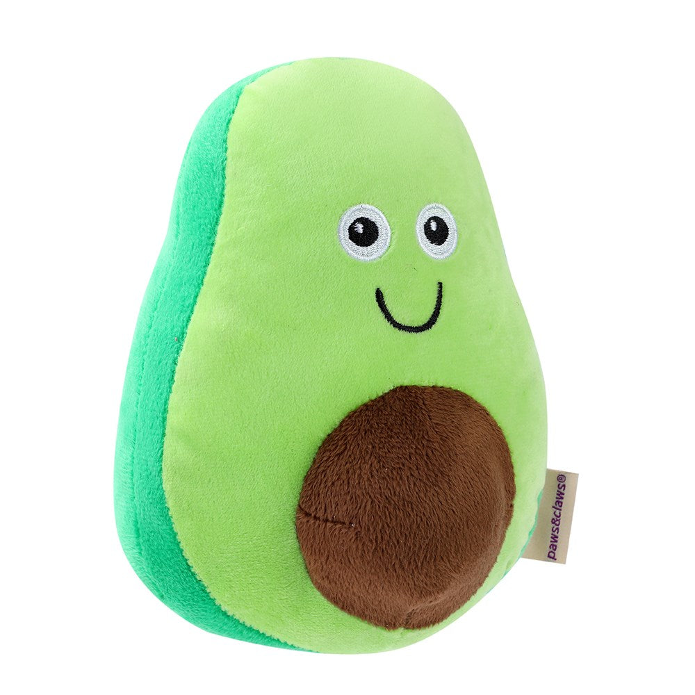 Paws & Claws Veggie Plush Avocado Squeaky Plush - 18x14x22cm
