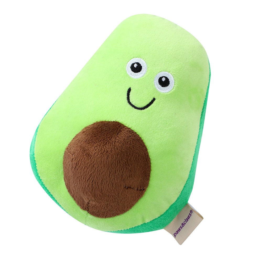 Paws & Claws Veggie Plush Avocado Squeaky Plush - 18x14x22cm