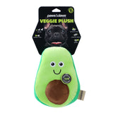 Paws & Claws Veggie Plush Avocado Squeaky Plush - 18x14x22cm
