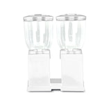 Double Cereal Dispenser Dry Food Storage Container White