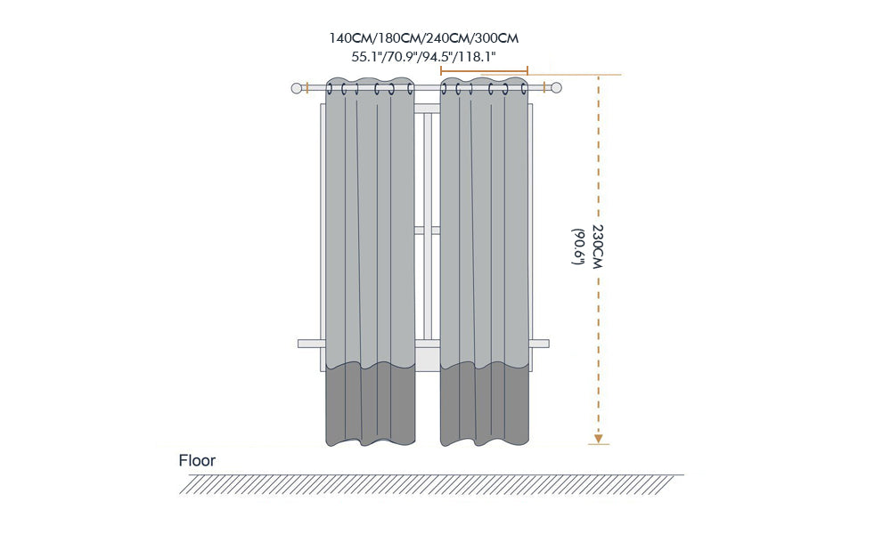 2x 100% Blockout Curtains Panels 3 Layers Eyelet Charcoal 240x230cm