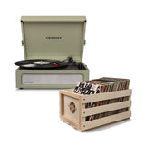 Crosley Voyager 3-Speed Portable Turntable + Free Record Storage Crate