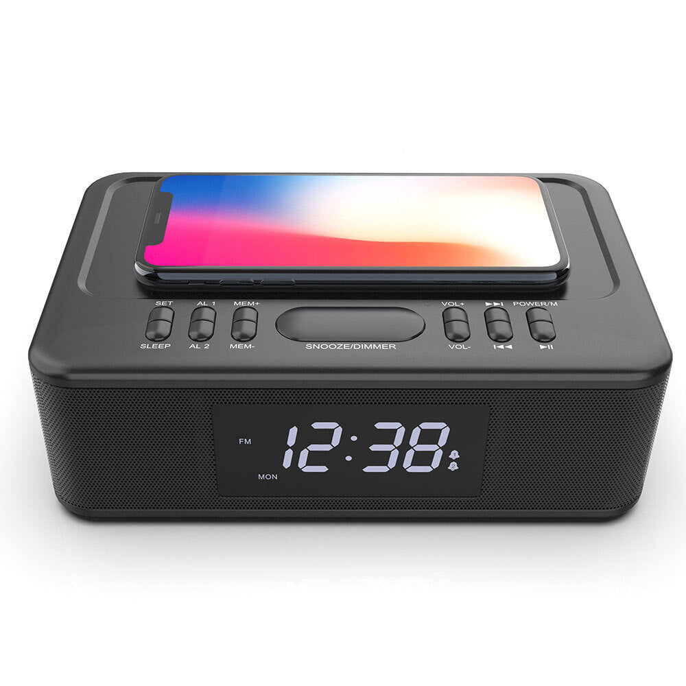 Lenoxx Wireless Charging Bluetooth Alarm Clock