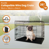 Royale 36in Foldable Pet Wire Dog Crate - Medium