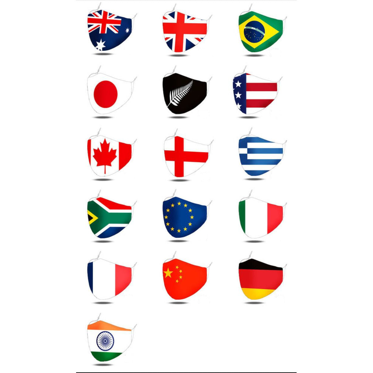 MaskiT World Flags Reusable 3 Layer Masks