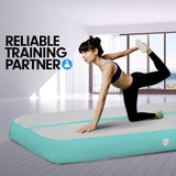 4m x 2m Air Track Gymnastics Mat Tumbling Exercise - Grey Green