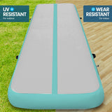 4m x 2m Air Track Gymnastics Mat Tumbling Exercise - Grey Green
