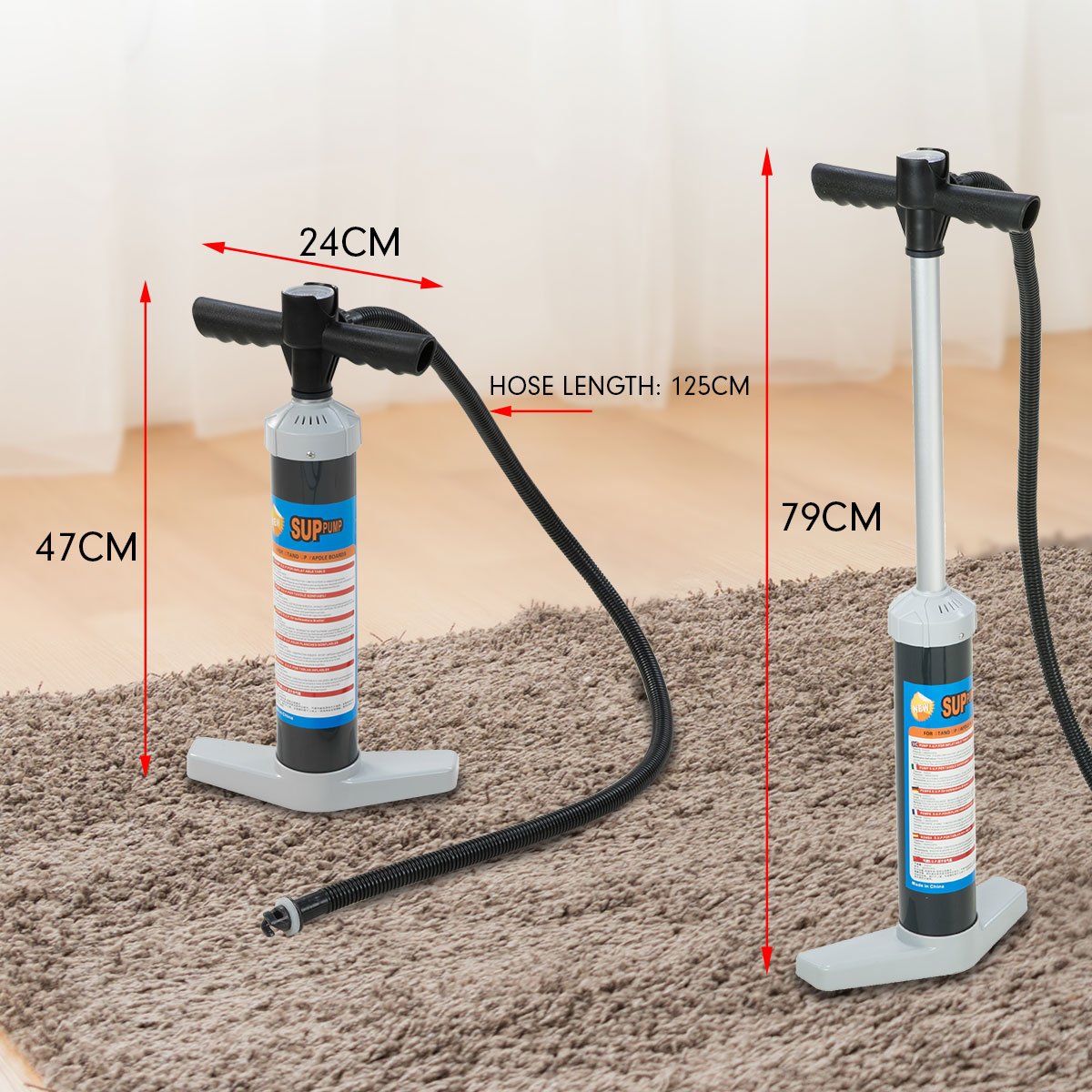 Manual Hand SUP Pump for Air Tracks Inflatable Mattresses Toys Mats