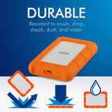 LACIE 1TB Rugged USB-C Portable Drive (STFR1000800)