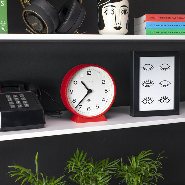 Newgate Railway Mantel Clock Fire Engine Red