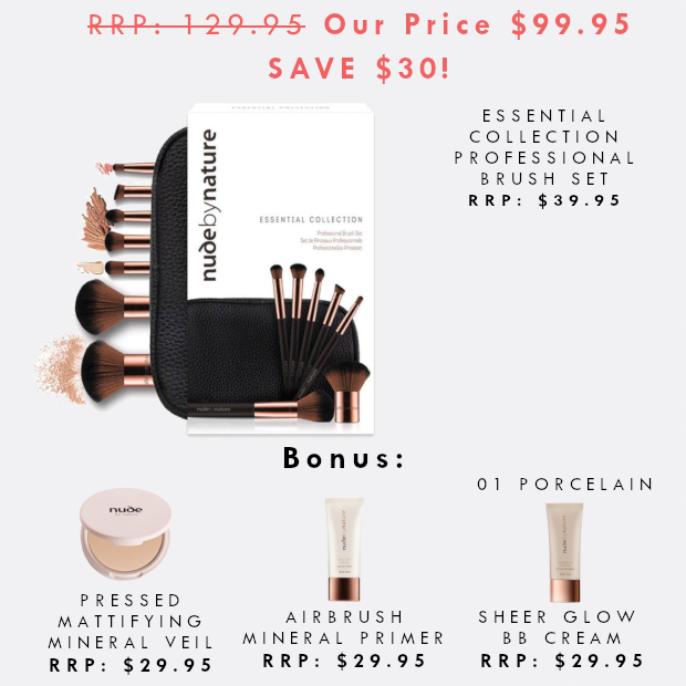 Nude By Nature Pack 11 (Brush Set & Light Complexion)