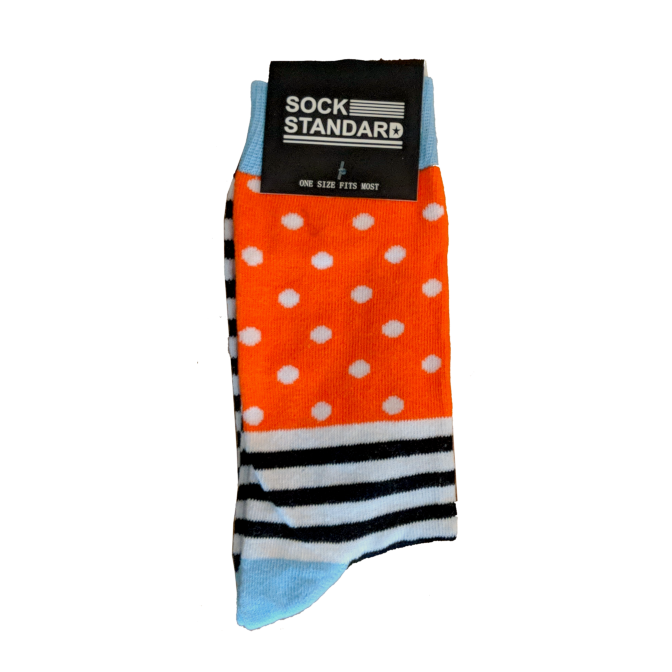 Sock Standard - Orange Polka/Striped