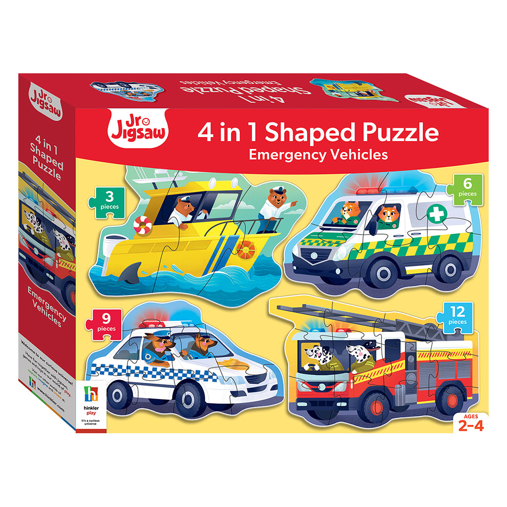 Junior Jigsaw Shaped 4-in-1: Emergency Vehicles