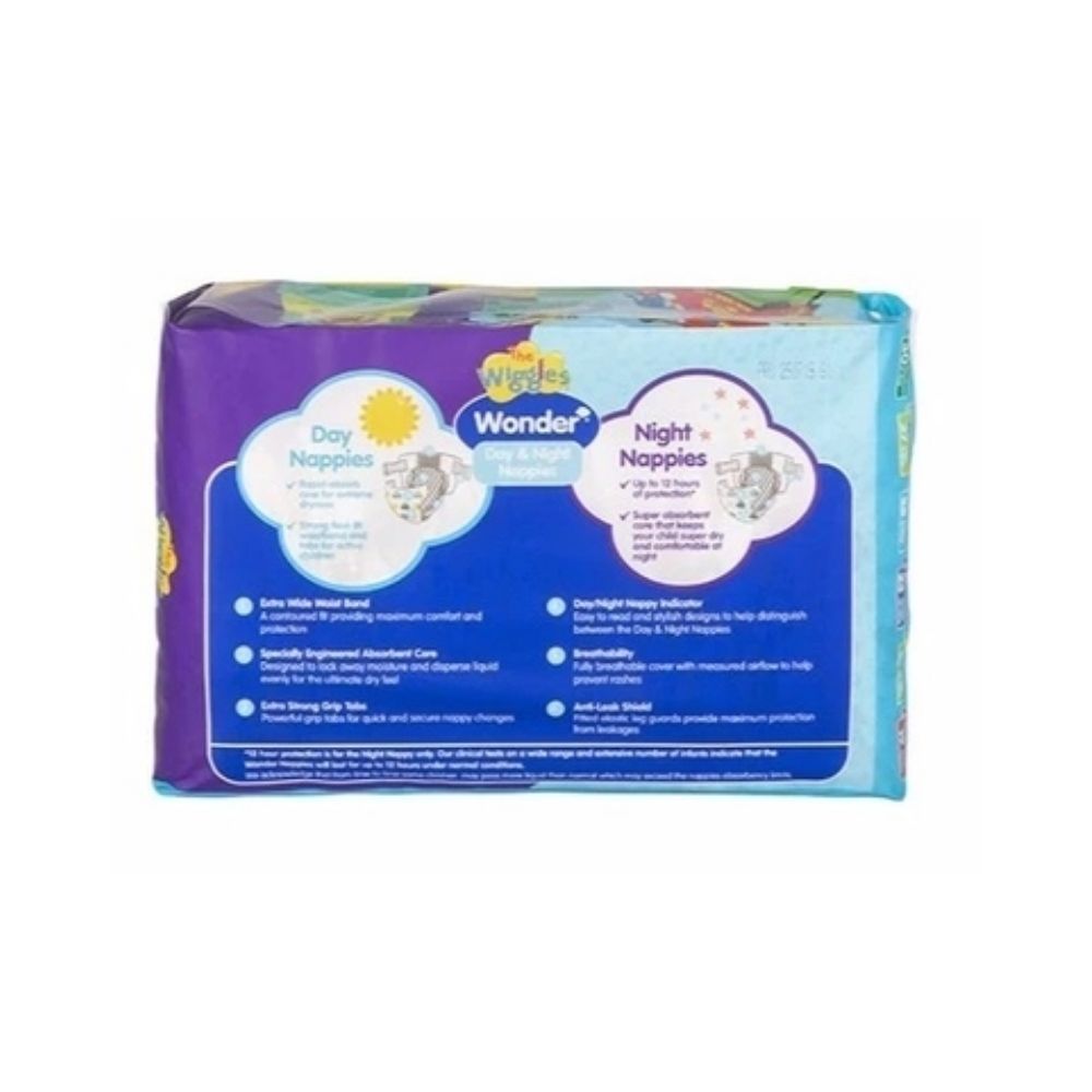 Wonder Nappies The Wiggles Day & Night Newborn 0-5Kg - Size 1 - 30 Pack
