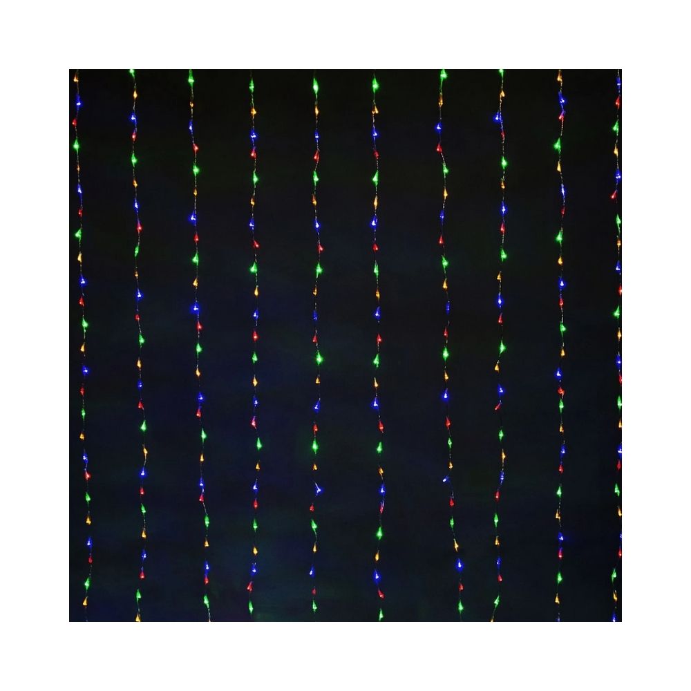 400 Multi-Colour LED Low Voltage Powered Curtain Lights 1.9x2M