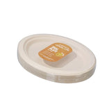 2 x Lemon & Lime ECO Sugarcane Oval Plate Natural 30 Pack - 26x20cm