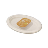 2 x Lemon & Lime ECO Sugarcane Oval Plate Natural 10 Pack - 26x20cm