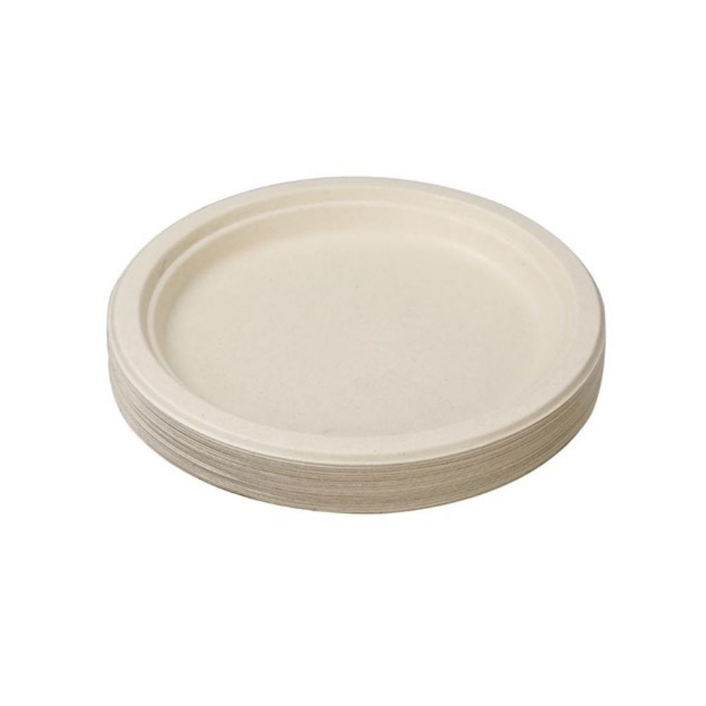 2 x Lemon & Lime ECO Sugarcane Dinner Plate Natural 30 Pack - 23cm