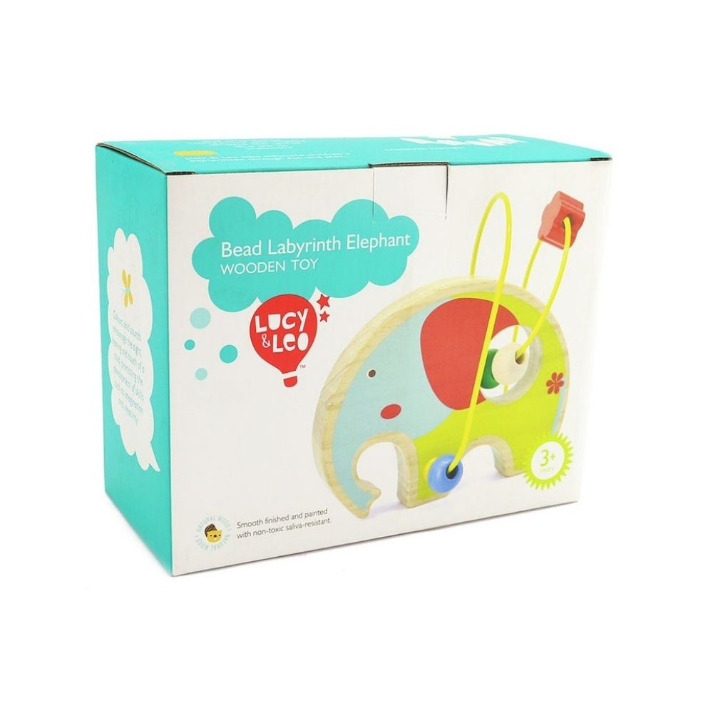 Lucy & Leo Bead Labyrinth Elephant Wooden Toy Set