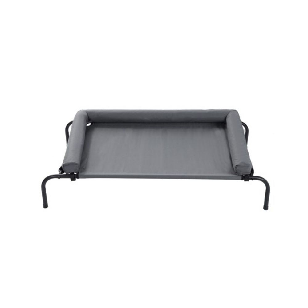 Paws & Claws 122x72x29cm Elevated Pet Bolster Bed - Grey